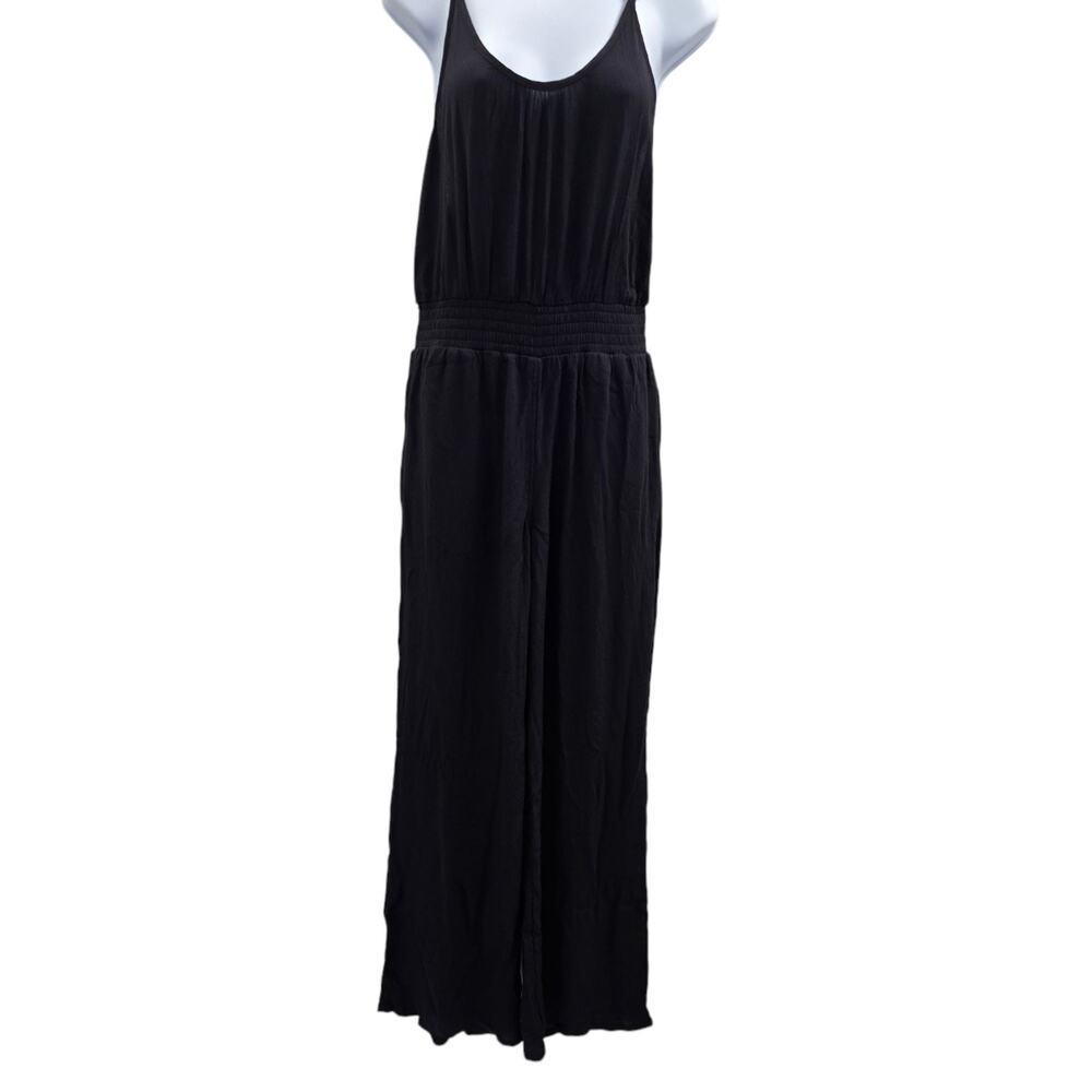 prAna Jumpsuit Women's Size Small Black Wide Leg Lightweight Summer Vacation